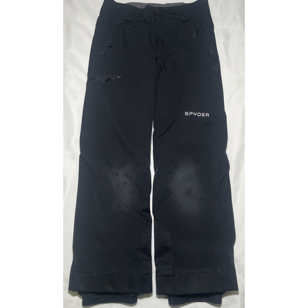 Spyder Kids Ski Snow Pants Black Waterproof Insulated Youth Size 12 Winter READ*